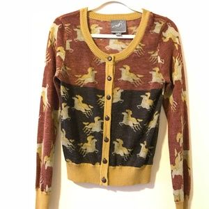 Knitted Dove Horse Cardigan